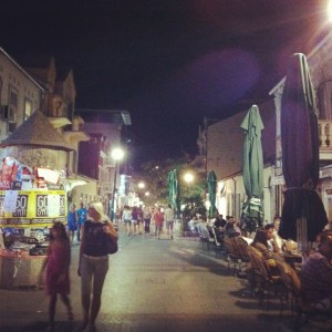 People watching in downtown.