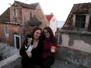 Rooftop coffee in Croatia.